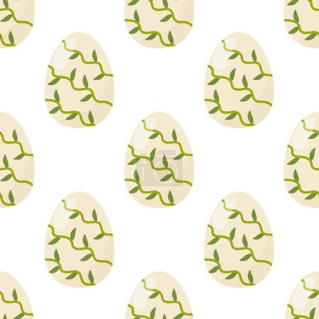 Ilustración de Patrón sin costuras huevos de Pascua con diferentes texturas. Vector Para su diseño, papel de embalaje, tela. - Imagen libre de derechos