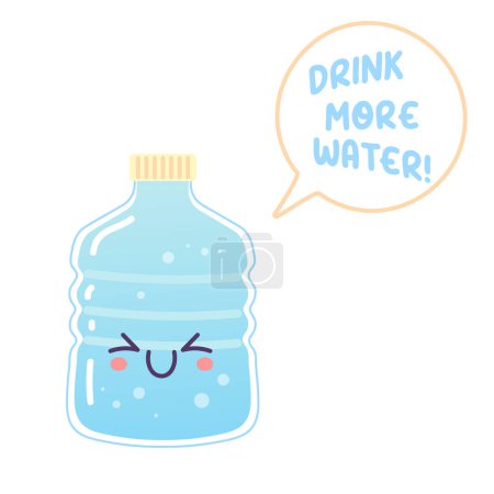 Drink more water bottle, water tank, characters vector 