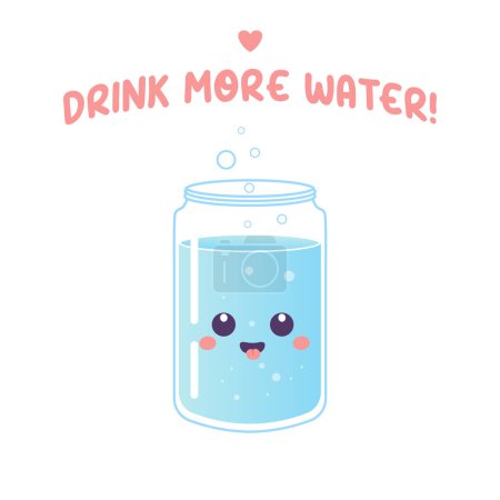Drink more water jar with water , character vector 