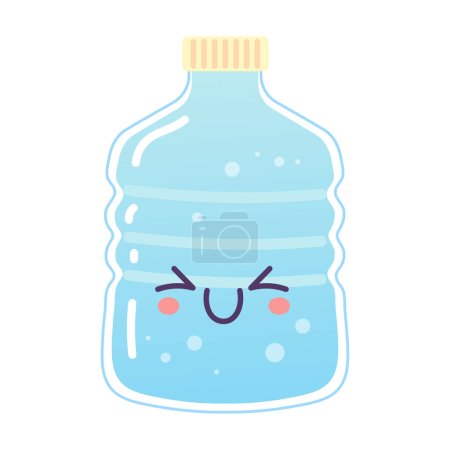 Buckle, water bottle character, h2o, for drinking soda vector 