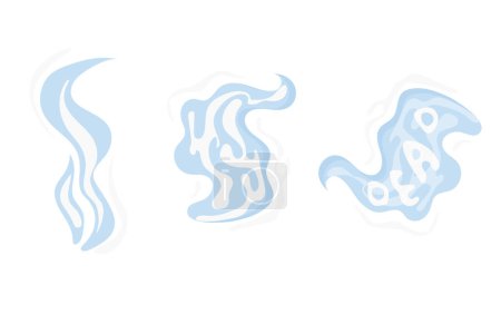 Illustration for Smoke, cigarette smoke with inscription, harmful vapors. Vector  on white background. - Royalty Free Image