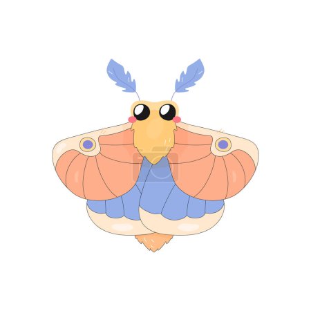 Illustration for Dryocampa, cute maple moth, cartoon,concept for t-shirt print, design, on white background Dryocampa, cute maple moth, cartoon,concept for t-shirt print, design, on white - Royalty Free Image