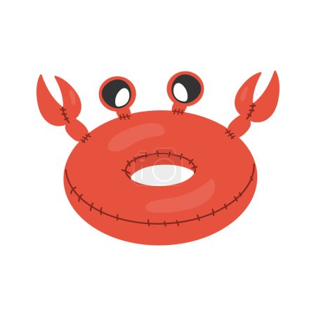 Swim rings, pool games rubber toys, colorful lifebuoys. Swimming circles, cute pool  in the shape of a crab form