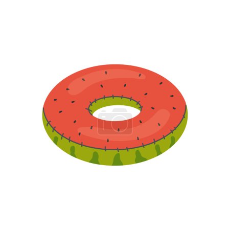 Swim rings, pool games rubber toys, colorful lifebuoys. Swimming circles, cute pool  in the shape of a watermelon form