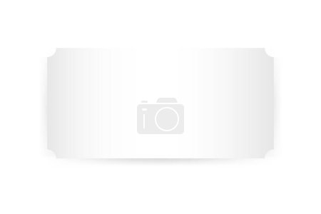 Coupon blanc réaliste, billet, carte d'embarquement, modèle de bon avec ombre 3d.