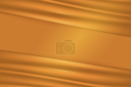 Vektor-Textur aus Seide, Satin, drapiertem Stoff auf luxuriösem Hintergrund. Portiere, Vorhang aus Gold 