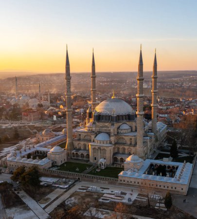 Mosquée Selimiye vue extérieure dans la ville d'Edirne en Turquie. Edirne était la capitale de l'Empire ottoman.