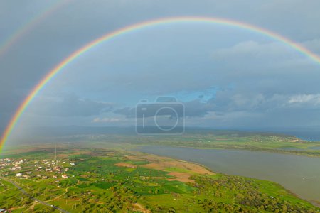 Edine Province, Enez District nature landscape and rainbow