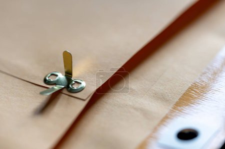 Photo for Manilla envelope with reinforced hole and metal folding clasp. High quality photo - Royalty Free Image