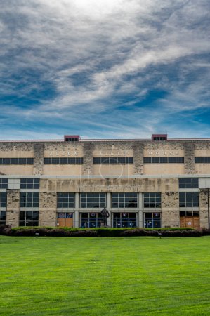 Photo for Lawrence, Kansas, USA - 7.2023 - Front view of Allen Fieldhouse where the University of Kansas Jayhawks play basketball. . High quality photo - Royalty Free Image