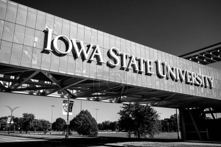 Photo for Ames, IA, USA - 10.1.2023: Focus on logo of bridge leading to Jack Trice Stadium at Iowa State University. . High quality photo - Royalty Free Image