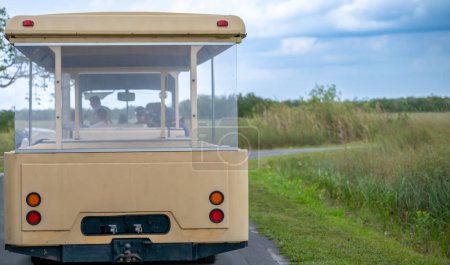 Trolleys at Shark Valley Visitor Center in the Everglades National Park. High quality photo