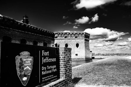 Photo for Key West, Florida, USA - 2.29.2024: Entrance sign to Fort Jefferson at Dry Tortugas National Park. High quality photo - Royalty Free Image