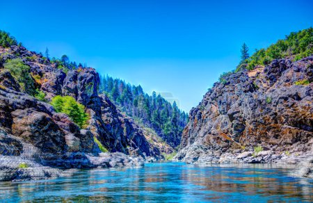 Photo for Water level view of Hellgate Canyon on the wild and scenic Rogue River . High quality photo - Royalty Free Image