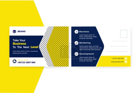 Illustration for Creative corporate digital marketing agency business postcard template design - Royalty Free Image