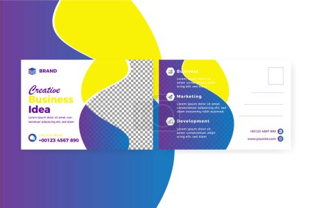 Illustration for Creative corporate digital marketing agency business postcard template design - Royalty Free Image