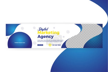 Digital marketing agency business Linkedin cover banner template design