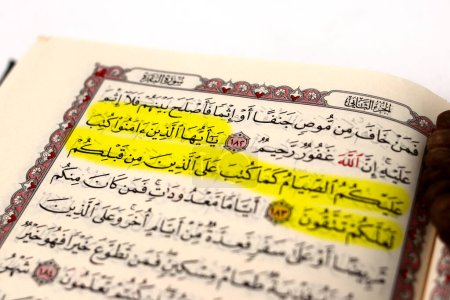 Selective focus on the Word of Allah contained in Surah Al-Baqarah, Verse 183: The obligation of fasting in the month of Ramadan for Muslims