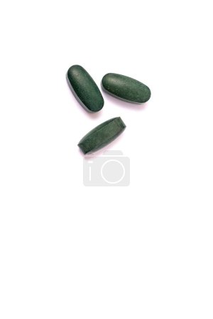 Photo for Medical drugs pills. Green Pills isolated on white background. Medical, healthcare, pharmaceuticals concept.. High quality photo - Royalty Free Image