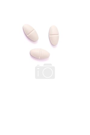 Photo for White Pills isolated on white background. Medical drugs pills. Medical, healthcare, pharmaceuticals concept. High quality photo - Royalty Free Image