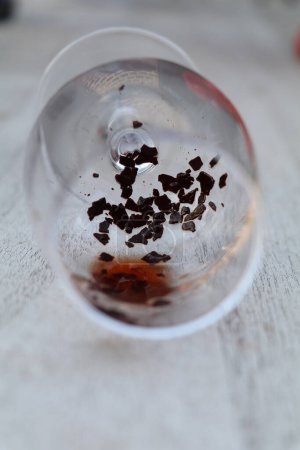 Photo for Red wine sediments in an empty glass - Royalty Free Image