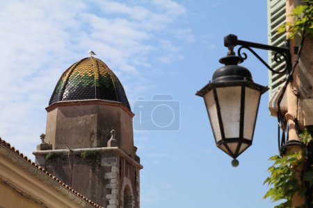 Photo for Glazed dome of the bell tower of the black penitent brotherhood chapel in Saint Tropez - Royalty Free Image