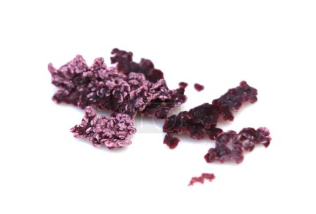 red wine tartrate crystals on a white background