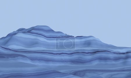 Foto de Montaña sedimentaria en 3D. Terreno empotrado. - Imagen libre de derechos