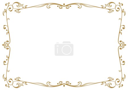 Illustration for Calligraphic frame and page decoration. Vector illustration. Vector of decorative horizontal element, border and frame. - Royalty Free Image