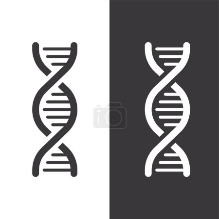 Illustration for DNA simple icon. Research or test. Doctor examines human DNA. Genetic science and explore gene chromosome. Vector illustration isolated. - Royalty Free Image