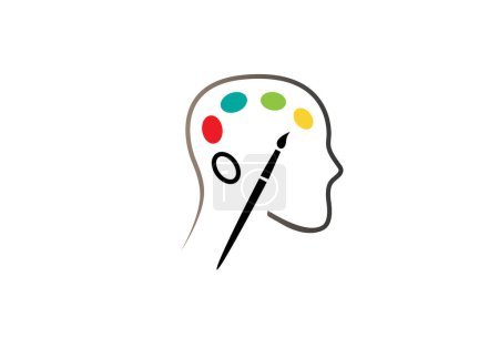 illustration vectorielle de symbole de conception de logo de tête de palette