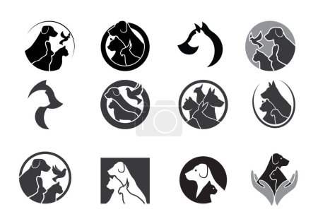 Ilustración de Animales Creativos Colección Logotipo Iconos Vectores Diseño de Símbolos Ilustración - Imagen libre de derechos