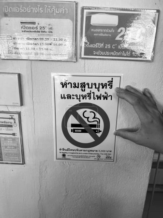 Photo for Buriram Thailand, 22 February 2024 , No smoking or Vaping sign. - Royalty Free Image
