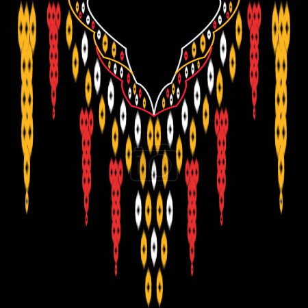 Ilustración de Escote bordado étnico geométrico tradicional - Imagen libre de derechos