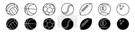 Illustration for Ball icon. Sports icon. Vector ball set. - Royalty Free Image