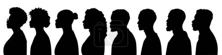 Photo for African American Profile. African Americans Silhouette. Black people vector - Royalty Free Image