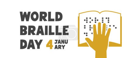 Concepto Braille Day. Banner en braille