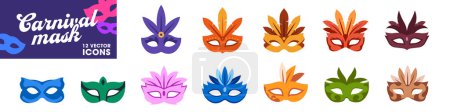 Photo for Carnival Mask set. Venice Carnival mask collection. - Royalty Free Image