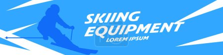 Photo for Ski banner. Skiing banner template. Winter sport design. - Royalty Free Image