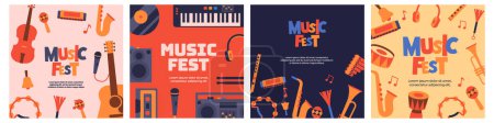 Photo for Music fest social media post. Music banners - Royalty Free Image