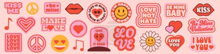 Photo for Cute Love sticker pack. Valentine's Day patches. Trendy Love Patches Collection - Royalty Free Image