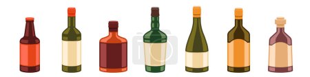 Foto de Vector botellas de alcohol. Bebidas alcohólicas. Bebidas alcohólicas. - Imagen libre de derechos