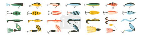 Illustration for Lure set. Fishing lure icon set. Fishing Bait. - Royalty Free Image