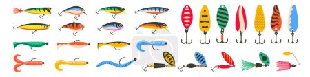 Illustration for Lure collection. Fishing baits. Lure icons. - Royalty Free Image