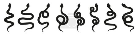 Photo for Snake black. Snake silhouette. - Royalty Free Image