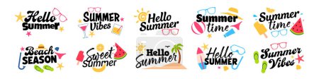 Photo for Summer logo collection. Hello summer label. - Royalty Free Image