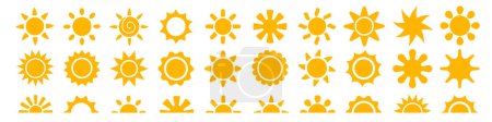Photo for Sun icons. Sun yellow set. - Royalty Free Image