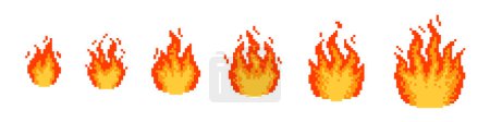 Photo for Fire icon pixel. Fire pixel style set. - Royalty Free Image