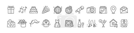 Photo for Party icon set. Holiday line icon - Royalty Free Image