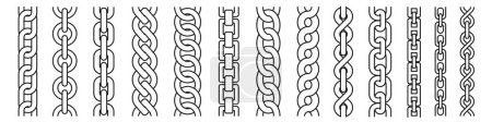 Photo for Chain brush set. Metal chain vector. - Royalty Free Image